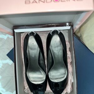 Bandolino Black Patent Peep Toe Heels
